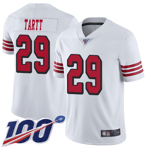 San Francisco 49ers Limited White Men Jaquiski Tartt NFL Jersey 29 100th Season Rush Vapor Untouchable